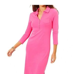 Lilly Pulitzer Reema Vibrant Pink Midi Dress